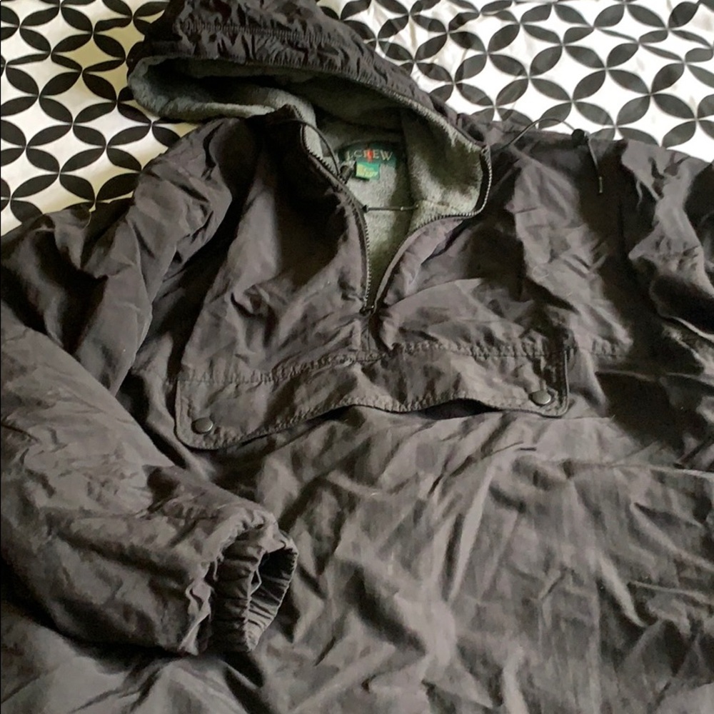 J Crew L Tall Fleece lined parka pullover great!